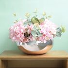 Arranjo Hortênsia Artificial Rosa No Vaso Rose Gold |formosin